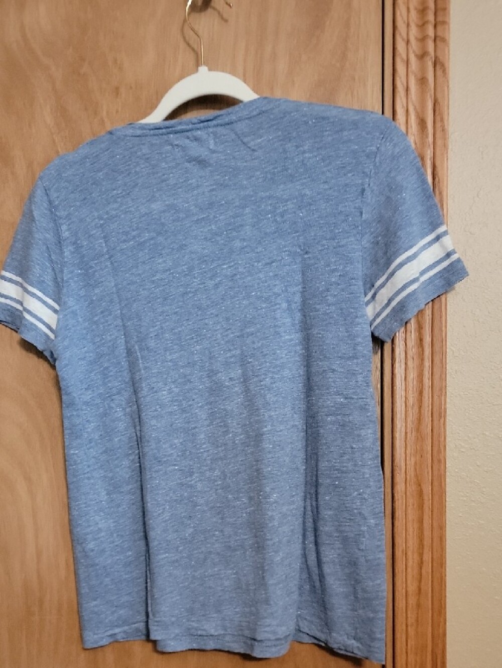Madewell Blue Heather Crewneck Tee with Tag Detail - Picture 5 of 5